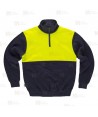 Sudadera gruesa bicolor de alta visibilidad  con media cremallera