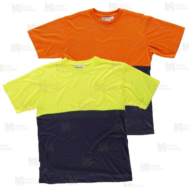 Camiseta bicolor alta visibilidad de manga corta