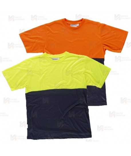 Camiseta bicolor alta visibilidad de manga corta