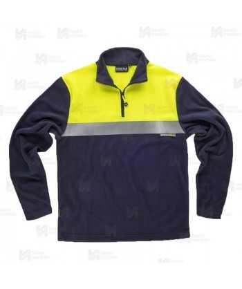Sudadera ligera bicolor de alta visibilidad  con media cremallera