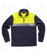 Sudadera ligera bicolor de alta visibilidad  con media cremallera
