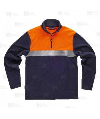 Sudadera ligera bicolor de alta visibilidad  con media cremallera