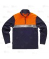 Sudadera ligera bicolor de alta visibilidad  con media cremallera