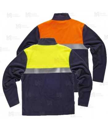 Sudadera ligera bicolor de alta visibilidad  con media cremallera