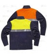 Sudadera ligera bicolor de alta visibilidad  con media cremallera