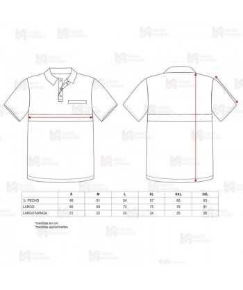 Polo de algodón bicolor, manga corta con cintas reflectantes