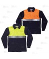 Polo de algodón bicolor, manga larga con cintas reflectantes