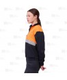 Sudadera gruesa de alta visibilidad bicolor naranja flúor/marino con media cremallera