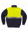 Sudadera gruesa de alta visibilidad bicolor amarillo flúor/marino con media cremallera