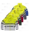 Chaqueta softshell bicolor alta visibilidad con capucha