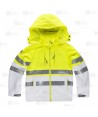 Softshell bicolor alta visibilidad color blanco/amarillo flúor