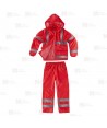 Traje de agua alta visibilidad clase 3 color rojo flúor