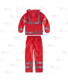 Traje de agua alta visibilidad clase 3 color rojo flúor