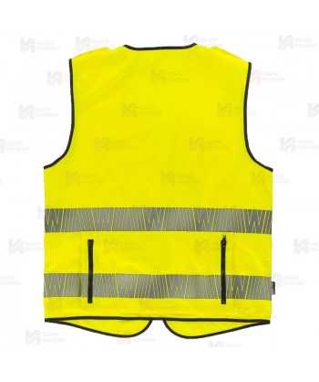 Chaleco alta visibilidad amarillo flúor multibolsillos con cintas segmentadas