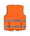 Chaleco alta visibilidad naranja flúor multibolsillos con cintas segmentadas