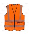 Chaleco alta visibilidad naranja flúor con cintas segmentadas