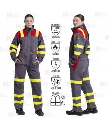 Buzo ignífugo, antiestático con protección para soldadura y arco eléctrico