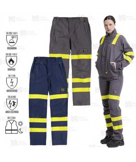 Pantalón ignífugo, antiestático con protección para soldadura y arco eléctrico