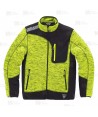 Chaqueta de punto acolchada combinada con tejido softshell