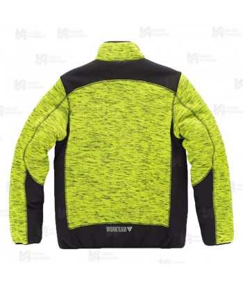 Chaqueta de punto acolchada combinada con tejido softshell