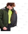 Chaqueta de punto acolchada combinada con tejido softshell