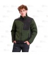 Chaqueta de punto acolchada combinada con tejido softshell