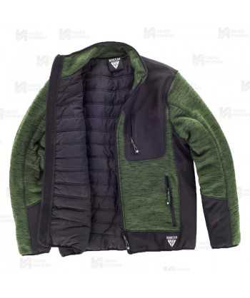 Chaqueta de punto acolchada combinada con tejido softshell