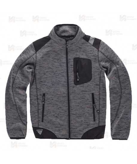 Chaqueta de punto combinada con tejido softshell color gris oscuro y negro