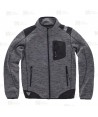 Chaqueta de punto combinada con tejido softshell color gris oscuro y negro