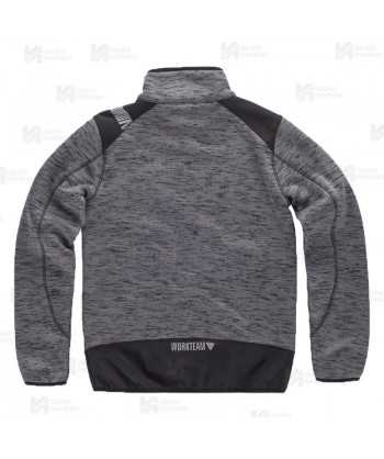 Chaqueta de punto combinada con tejido softshell color gris oscuro y negro