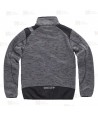 Chaqueta de punto combinada con tejido softshell color gris oscuro y negro
