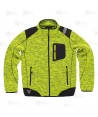 Chaqueta de punto combinada con tejido softshell color amarillo flúor y negro