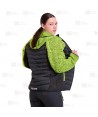 Chaqueta unisex con capucha, de punto, acolchada y con tejido softshell color amarillo flúor y negro