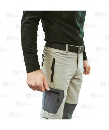Pantalón Ripstop sport multibolsillos desmontable y transpirable color beige y negro