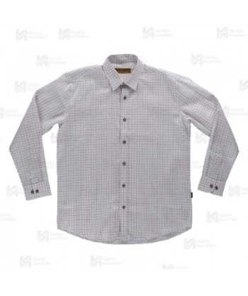 Camisa muy ligera a cuadros de cuello clásico de manga larga para hostelería