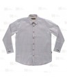 Camisa muy ligera a cuadros de cuello clásico de manga larga para hostelería