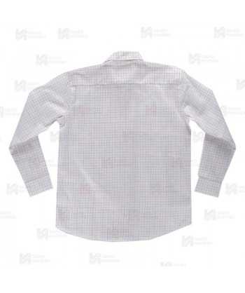 Camisa muy ligera a cuadros de cuello clásico de manga larga para hostelería