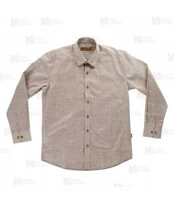 Camisa muy ligera a cuadros de cuello clásico de manga larga para hostelería