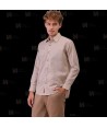 Camisa muy ligera a cuadros de cuello clásico de manga larga para hostelería