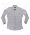 Camisa para mujer, muy ligera a cuadros, de cuello clásico de manga larga para hostelería