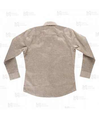 Camisa para mujer, muy ligera a cuadros, de cuello clásico de manga larga para hostelería