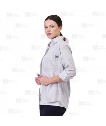 Camisa unisex a cuadros de cuello clásico de manga larga para hostelería