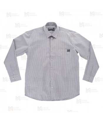 Camisa unisex a cuadros de cuello clásico de manga larga para hostelería