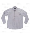 Camisa unisex a cuadros de cuello clásico de manga larga para hostelería