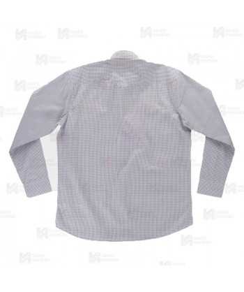 Camisa unisex a cuadros de cuello clásico de manga larga para hostelería