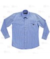 Camisa unisex a cuadros de cuello clásico de manga larga para hostelería