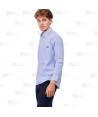 Camisa unisex a cuadros de cuello clásico de manga larga para hostelería