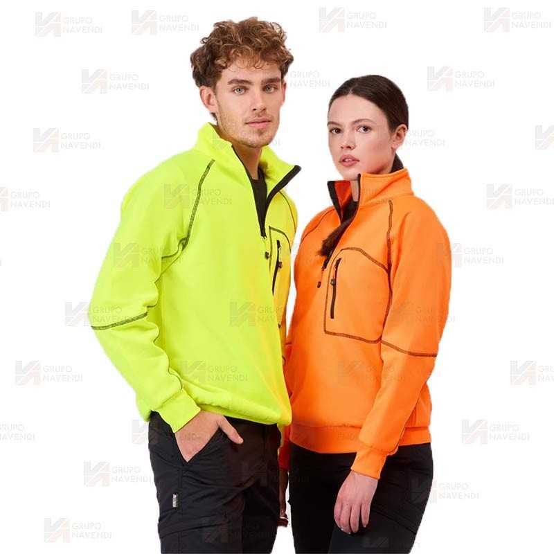 Sudadera de media cremallera alta visibilidad
