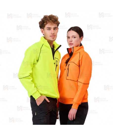 Sudadera de media cremallera alta visibilidad