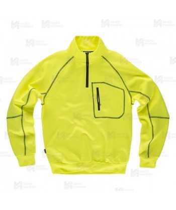 Sudadera de media cremallera alta visibilidad amarillo flúor